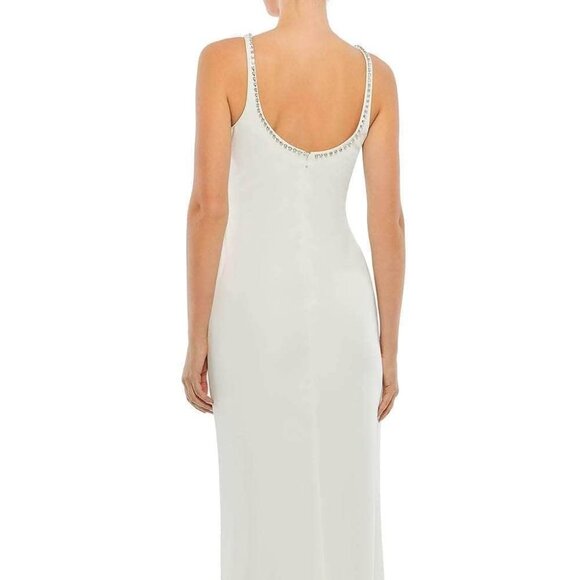 NWT Ieena Duggal 26583 Luxry Crepe Evening Dress White size 4 - Picture 2 of 9